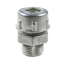 Conector prensa-cabo 3/4" em alumínio - bucha na cor verde