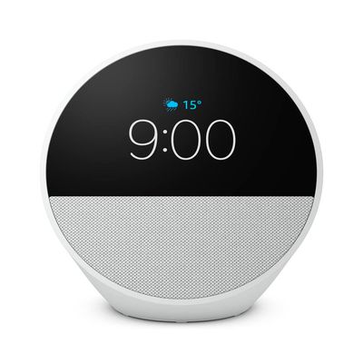 Echo Spot (2024) com Alexa, Despertador Inteligente com Som Vibrante - Branco