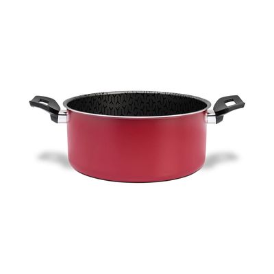 Caçarola Brinox Anis Pro-Flon Antiaderente 3,4L 22cm Tampa de Vidro Borgonha