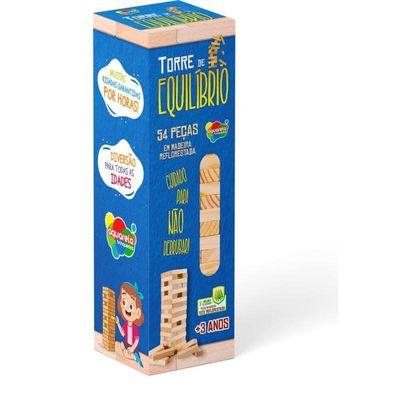 Jogo Torre de Equilibrio 54 Peças Aquarela