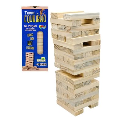Jogo Torre de Equilibrio 54 Peças Aquarela