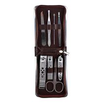 Kit 8 Peças Higiene Manicure LMF-1154 – Estojo Completo de Cuidados Pessoais em Aço Inox