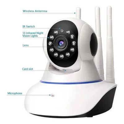 Câmera Ip 3 Antenas Wifi Wireless 3 Geração Visão Noturna e Alerta de Movimento