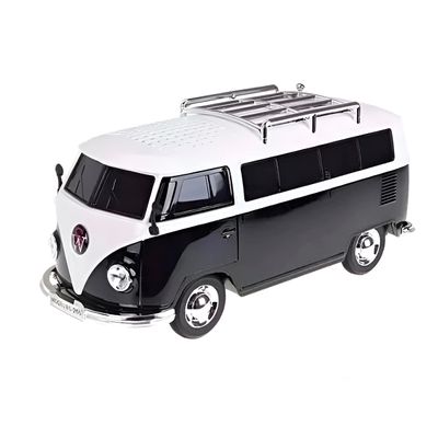 Caixinha de Som Formato Carro Kombi Bluetooth USB Cor:Preto