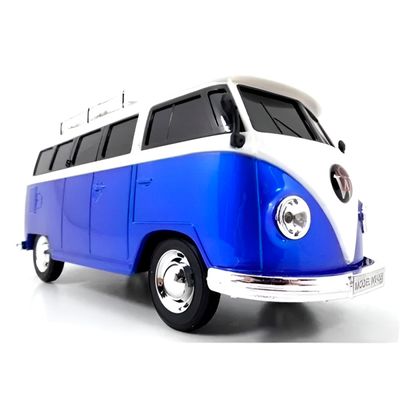 Caixinha de Som Formato Carro Kombi Bluetooth USB Cor:Azul
