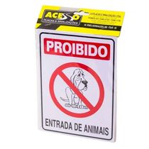 Placa De Sinalização Acesso 15x20cm Proibido Entrada De Animais