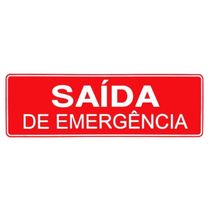Placa De Sinalização Acesso 10x30cm Saída De Emergência