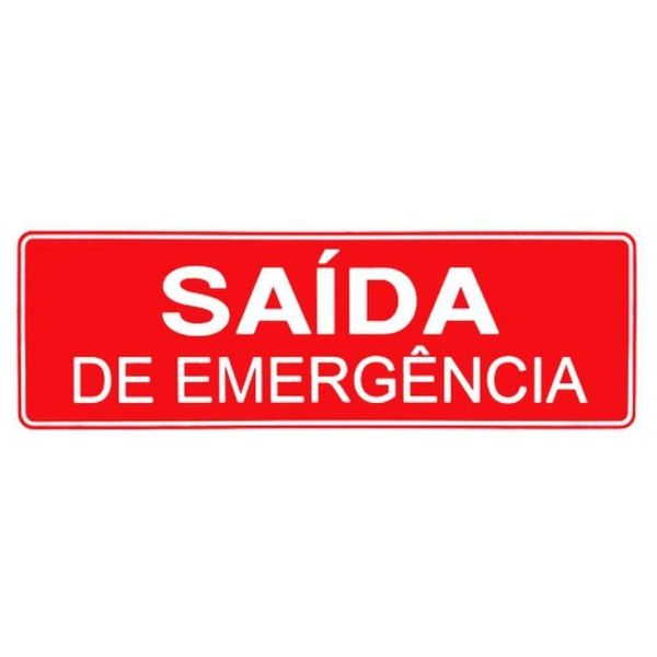 Placa De Sinalização Acesso 10x30cm Saída De Emergência