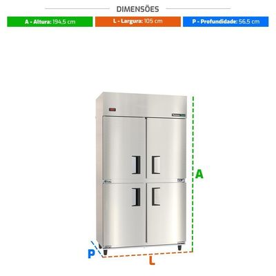 Refrigerador Vertical 4 Portas Inox Ext Comercial Eco Degelo Mcecv4p - Venâncio 58320 220V