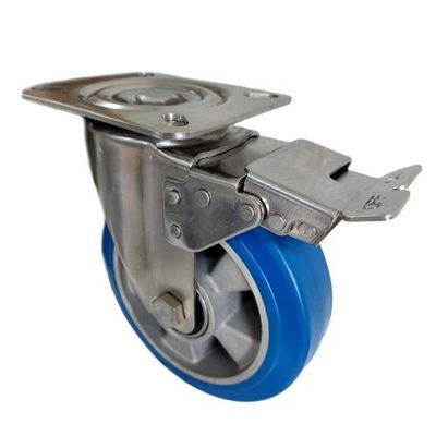 Rodízio Inox 8x2 Pu Elástico C-freio Capacidade 700kg