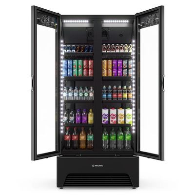 Refrigerador Expositor Vertical Bebidas Duas Portas Vidro 691l Vb70ah All Black 220v - Metalfrio