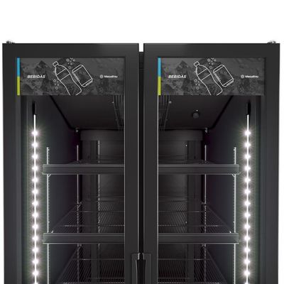 Refrigerador Expositor Vertical Bebidas Duas Portas Vidro 691l Vb70ah All Black 220v - Metalfrio
