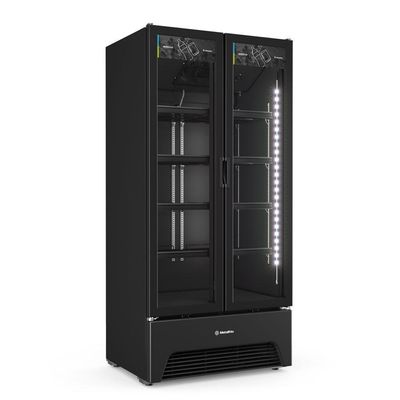 Refrigerador Expositor Vertical Bebidas Duas Portas Vidro 691l Vb70ah All Black 220v - Metalfrio
