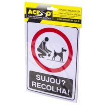 Placa De Sinalização Acesso 15x20cm Sujou Recolha