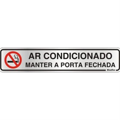 Placa De Alumínio Auto-adesiva 5x25cm Ar Condicionado - 100 An - Sinalize Placa Condic)sinaliz 100an