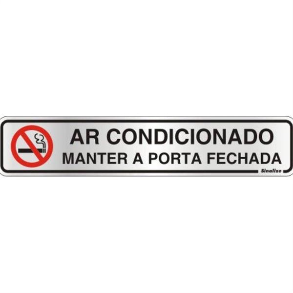 Placa De Alumínio Auto-adesiva 5x25cm Ar Condicionado - 100 An - Sinalize Placa Condic)sinaliz 100an