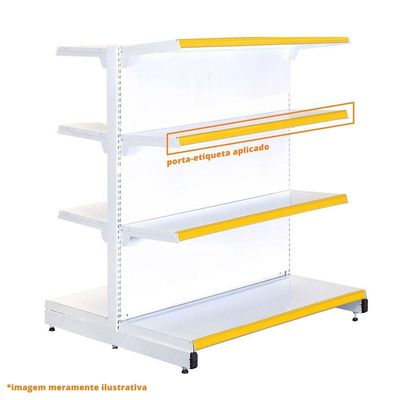 Porta Etiqueta Simples Amarelo 90cm Com Acrílico New Plus/plus - Sa Gôndolas