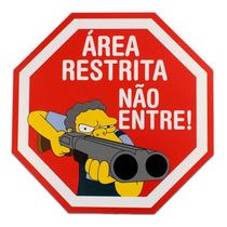 Placa Decorativa Recorte área Restrita Geek 30x30 Cm