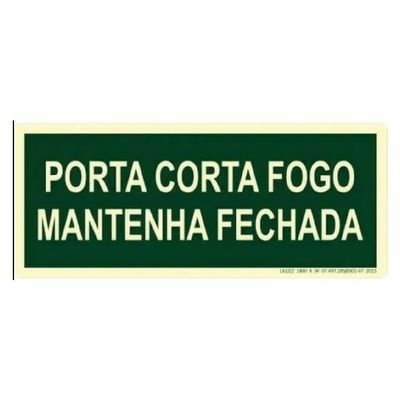 Placa M3 Porta Corta Fogo Matenha Fechada