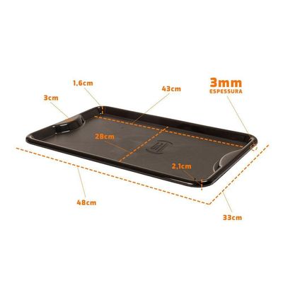 Conjunto 6 Bandejas Plásticas Self-service Refeição 48 X 32,5 X 2 Br-100 Laranja - Della Plast