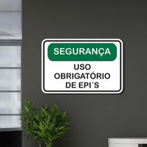 Placa De Sinalização Segurança Uso Obrigatório Epis 20x30 Cm