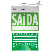 Placa De Sinalizaçao Saida Emergencia Led Lampada Luz Sos Iluminaçao Empresa Predio Condominio Casa