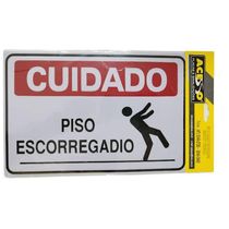 Placa De Sinalização Acesso 20x30cm Cuidado Piso Escorregadio