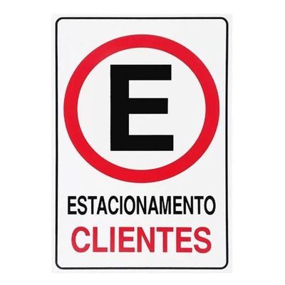Placa De Sinalização Acesso 20x30cm Estacionamento Clientes