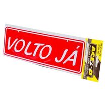 Placa De Sinalização Acesso 10x30cm Volto Já