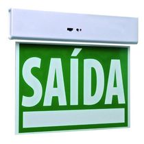 Placa De Sinalizaçao Emergencia Saida Led Bateria Recarregavel Lampada Luz Iluminaçao Empresa Casa