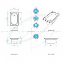 Kit 5 Cubas Gastronomicas Inox 1/9x65mm Com Tampa - Brasinox