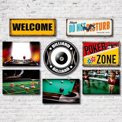 Kit 8 Placas Decorativas Jogos E Frases Mdf