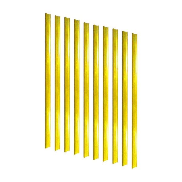 Kit - 10 Porta Etiqueta Simples 90 Cm Amarelo Com Acrílico New Plus/plus - Sa Gôndolas