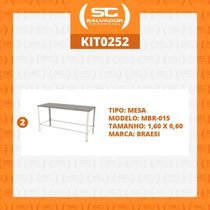 Kit - 2 Mesa Panificadora Desmontável 600x870x1600 Mbr-015 - Braesi