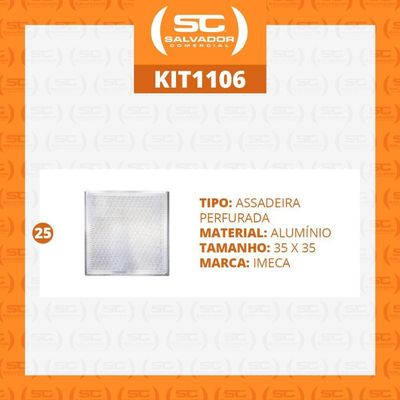 Kit - 25 Assadeiras Forma Estampada Perfurada Alumínio 35cm X 35cm Prp-004 / Fc4emv - Imeca