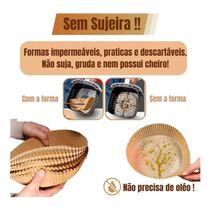 Forro De Papel Antiaderente Para Airfryer - Cozimento Limpo, 50 Unidades Descartáveis