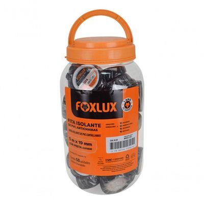 Fita Isolante Preta 05m Pote Foxlux Po/50
