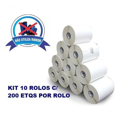10 Rolos Etiqueta 10x15 Cm Térmica Serrilha E-commerce