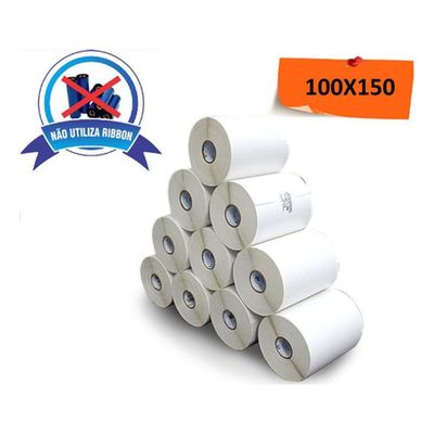 10 Rolos Etiqueta 10x15 Cm Térmica Serrilha Ecommerce