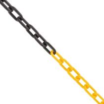 Corrente Plástica, Preto E Amarelo Elo 37 X 20 X 5 Mm Com 10 Metros