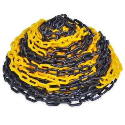 Corrente Plástica, Preto E Amarelo Elo 37 X 20 X 5 Mm Com 10 Metros
