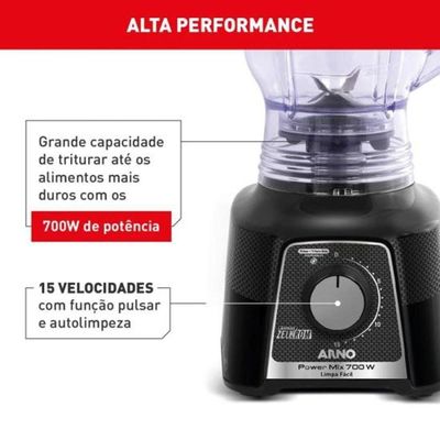 Liquidificador Arno Power Mix 700W Preto 110V