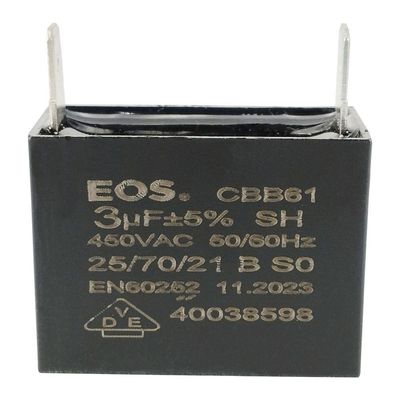 Capacitor Caixa Preto 3 Uf 450v