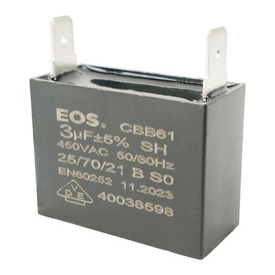 Capacitor Caixa Preto 3 Uf 450v