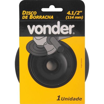Disco De Borracha Para Lixadeira 4.1-2'' Perfil Baixo Vonder