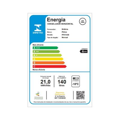 Freezer Horizontal 140L Philco PFH160B Dupla Função 220V