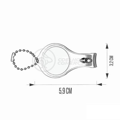 Cortador Unha Com Lixa Aço Inox Abridor Garrafa Redondo