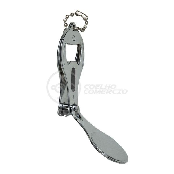 Cortador Unha Com Lixa Aço Inox Abridor Garrafa Redondo