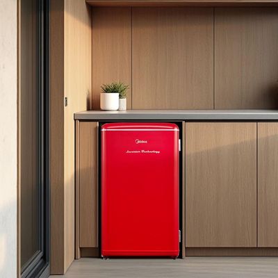 Frigobar Retrô Vermelho 93L Inverter Midea MDRD142RTD323 Bivolt