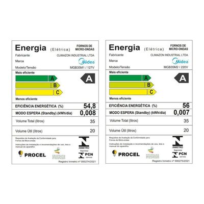 Micro-ondas de Embutir 35L Preto Midea MGB35M2 - 220V